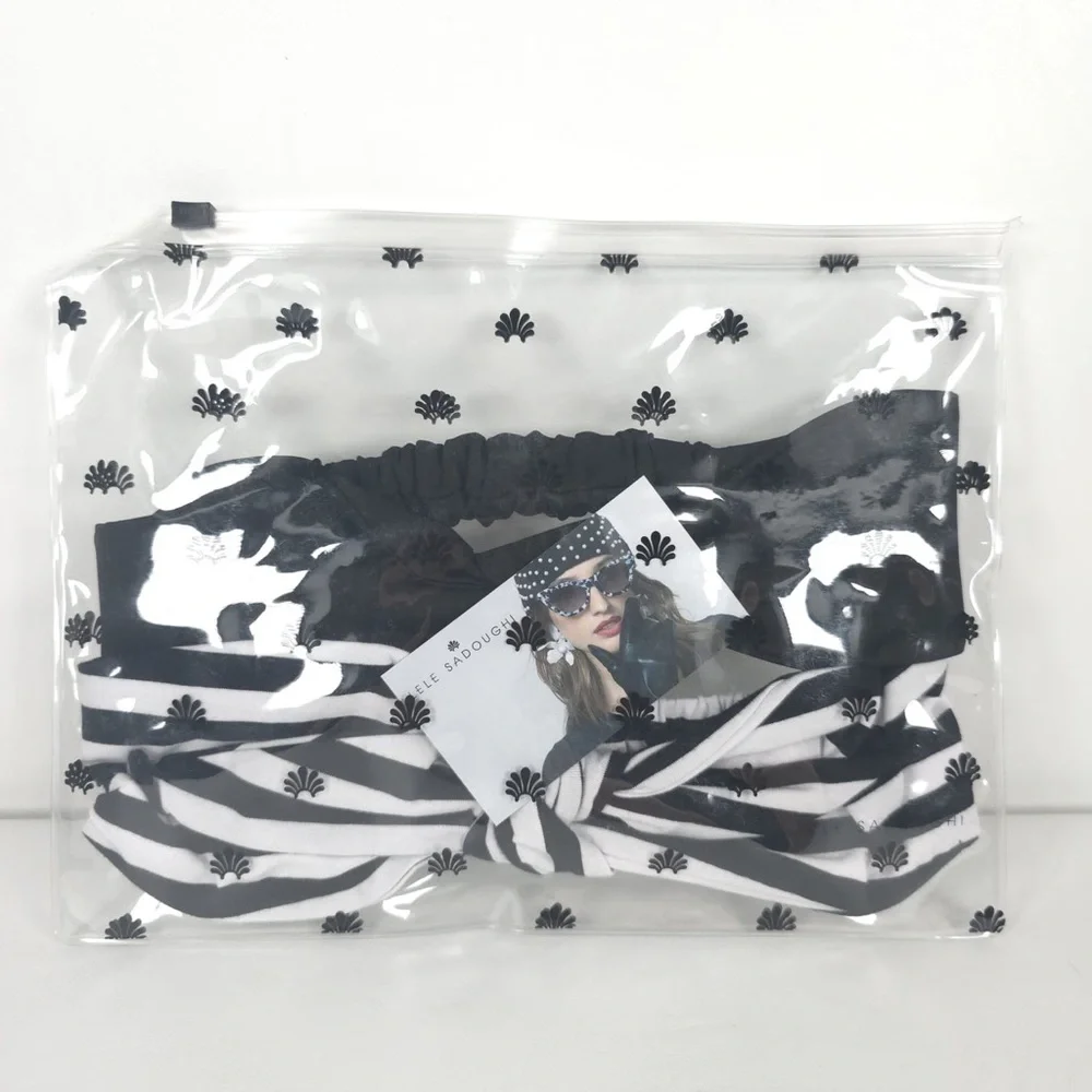 NWT LELE SADOUGHI SET‎ of 2 Betty Headbands Black & White LSHA376BW One Size